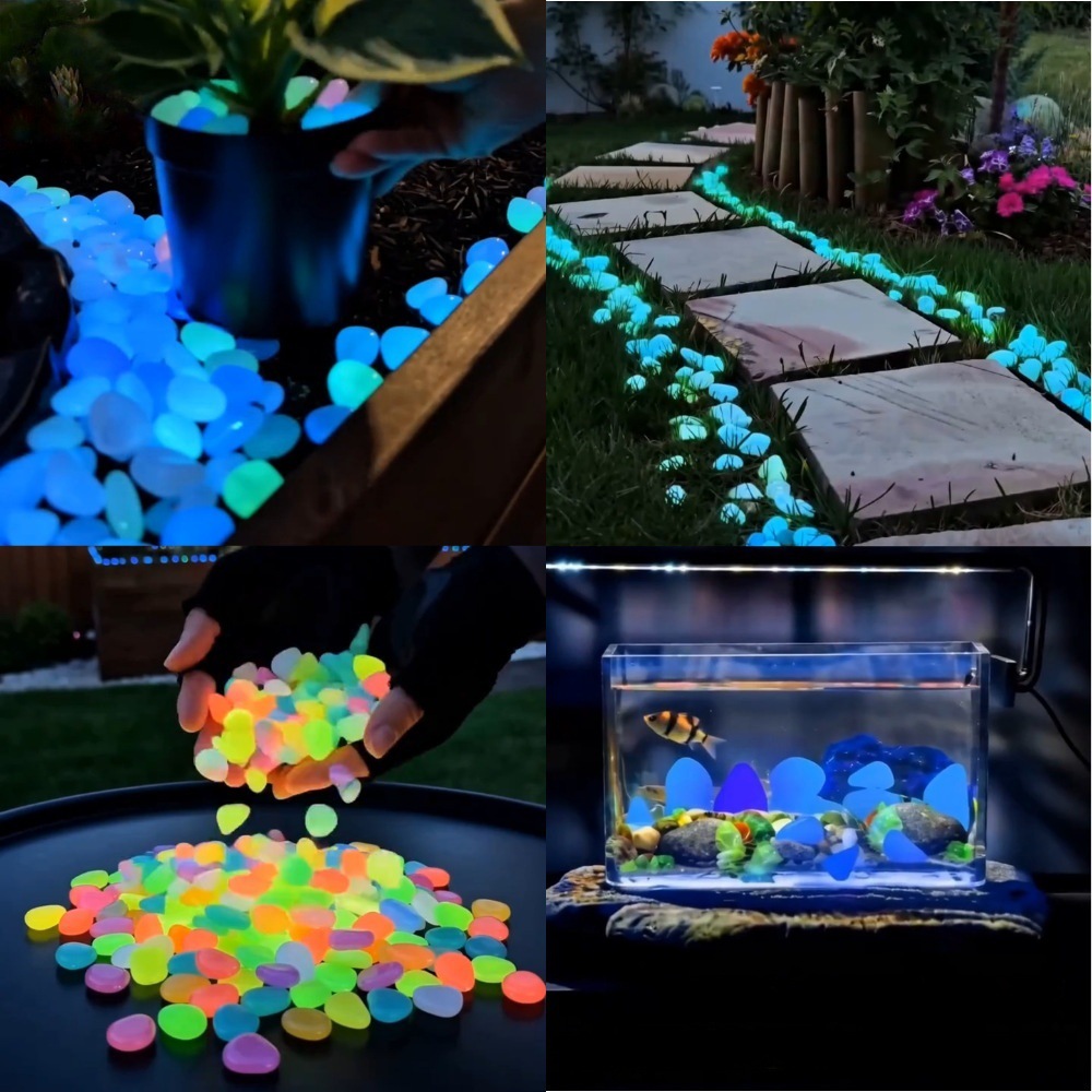 Aquarium Light - Galets lumineux colorés qui brillent dans