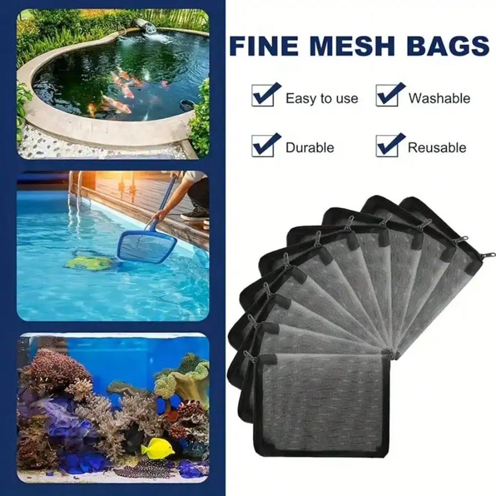 Aquarium Fish Keeping - 10 sacs filtrants en maille noire,