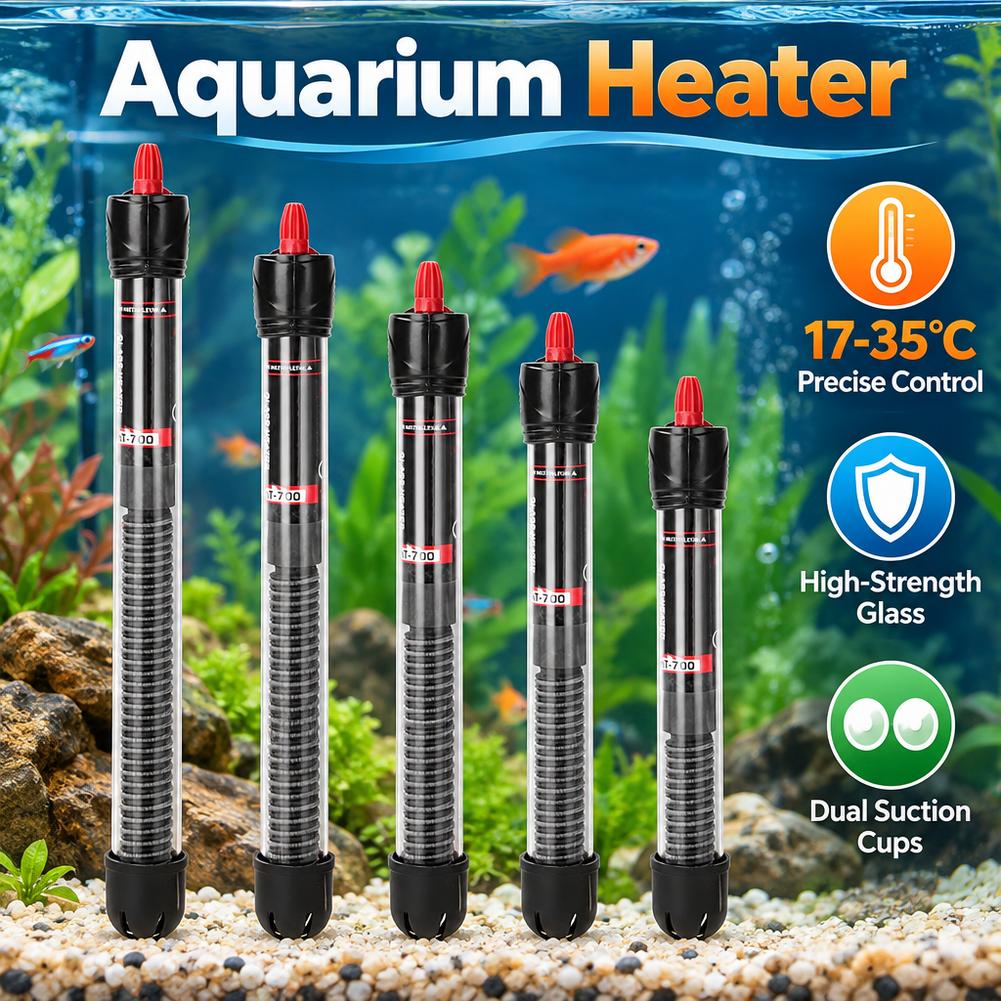 Fish Tank Heater - Chauffe-eau submersible pour aquarium, température réglable,