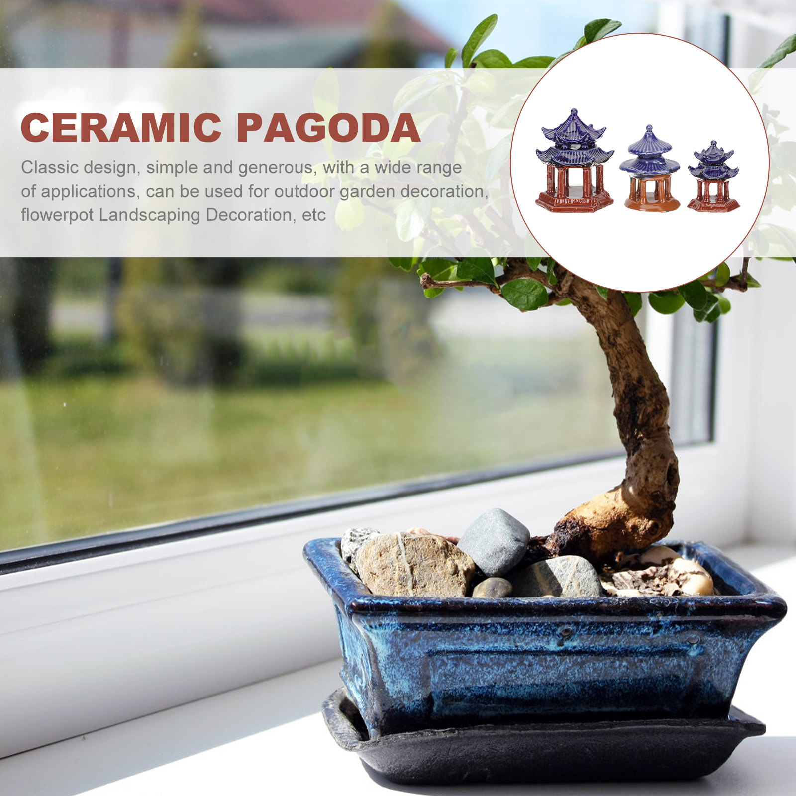 3 pièces, pagode miniature en  - Aquarium Decor avis et prix